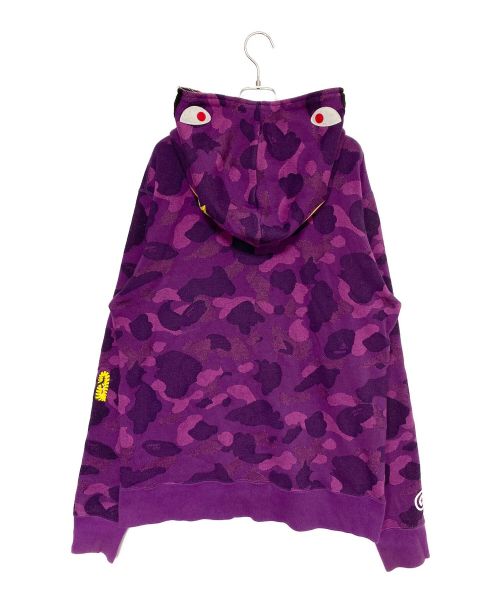 A BATHING APE（アベイシングエイプ）A BATHING APE (アベイシングエイプ) シャークパーカー パープル サイズ:XXLの古着・服飾アイテム