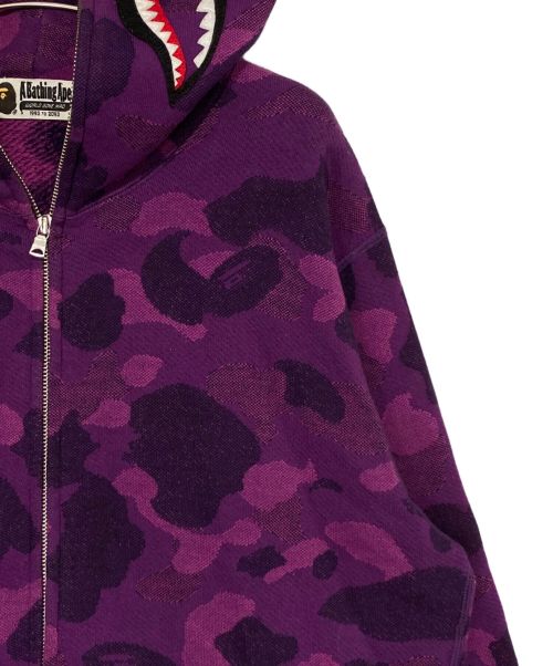 A BATHING APE（アベイシングエイプ）A BATHING APE (アベイシングエイプ) シャークパーカー パープル サイズ:XXLの古着・服飾アイテム
