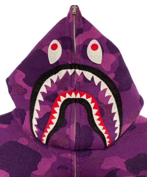 A BATHING APE（アベイシングエイプ）A BATHING APE (アベイシングエイプ) シャークパーカー パープル サイズ:XXLの古着・服飾アイテム
