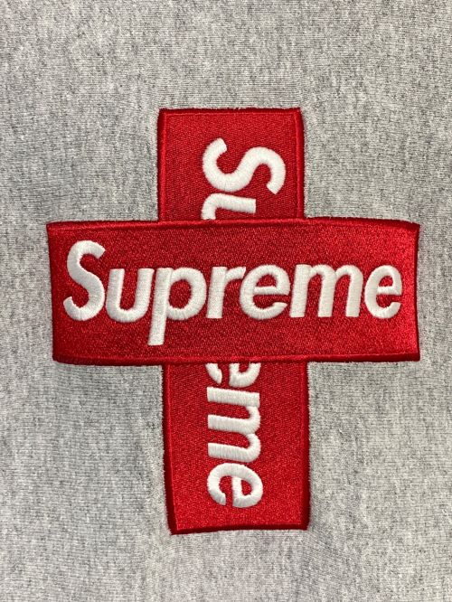 SUPREME（シュプリーム）SUPREME (シュプリーム) Cross Box Logo Hooded Sweatshirt グレー サイズ:Mの古着・服飾アイテム