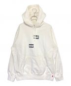 SUPREME×COMME des GARCONS SHIRTシュプリーム×コムデギャルソンシャツ）の古着「Split Box Logo Hooded Sweatshirt」｜ホワイト