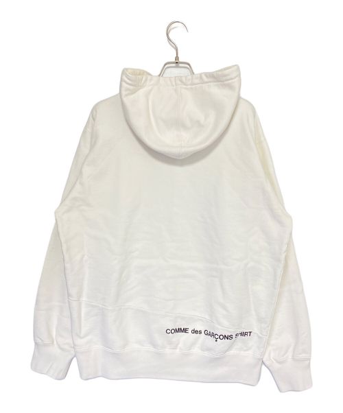 SUPREME（シュプリーム）SUPREME (シュプリーム) COMME des GARCONS SHIRT (コムデギャルソンシャツ) Split Box Logo Hooded Sweatshirt ホワイト サイズ:Lの古着・服飾アイテム