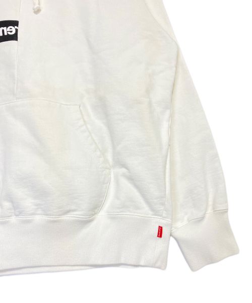 SUPREME（シュプリーム）SUPREME (シュプリーム) COMME des GARCONS SHIRT (コムデギャルソンシャツ) Split Box Logo Hooded Sweatshirt ホワイト サイズ:Lの古着・服飾アイテム
