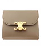 CELINEセリーヌ）の古着「SMALL WALLET TRIOMPHE（スモールウォレットトリオンフ）」｜ベージュ