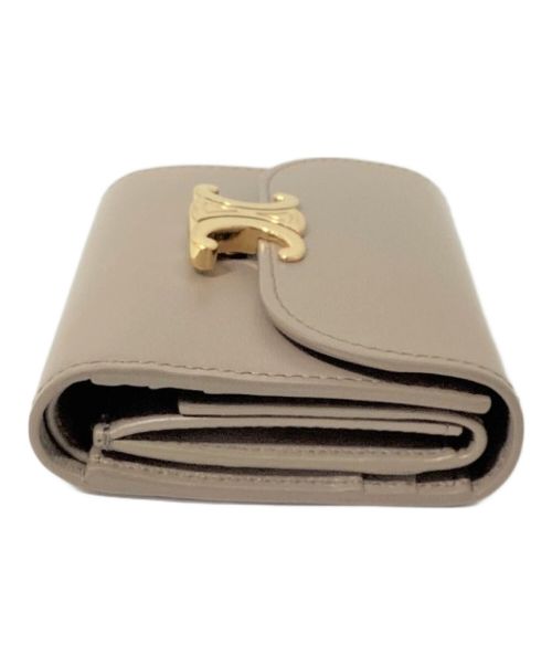 CELINE（セリーヌ）CELINE (セリーヌ) SMALL WALLET TRIOMPHE（スモールウォレットトリオンフ） ベージュ サイズ:-の古着・服飾アイテム