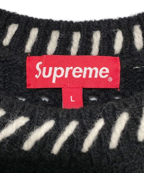 SUPREME（シュプリーム）SUPREME (シュプリーム) Quilt Stitch Sweater ブラック サイズ:Lの古着・服飾アイテム