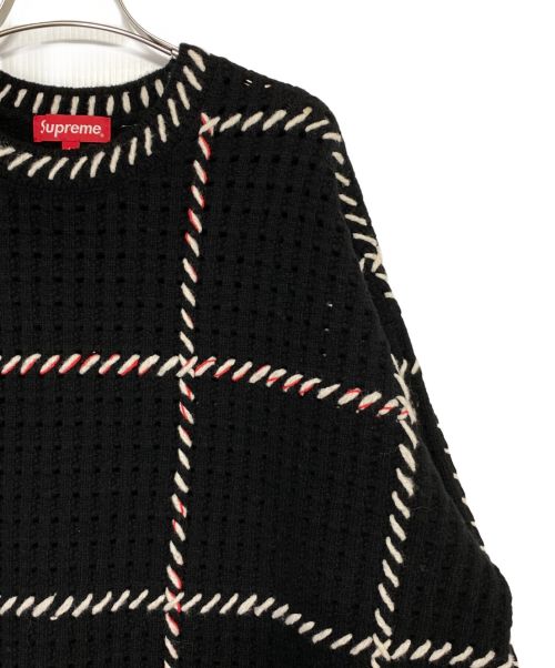 SUPREME（シュプリーム）SUPREME (シュプリーム) Quilt Stitch Sweater ブラック サイズ:Lの古着・服飾アイテム