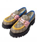 GUCCIグッチ）の古着「ホースビットGGキャンバス ローファー」