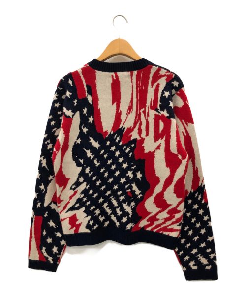 masu（エムエーエスユー）masu (エムエーエスユー) MARBLE FRAG SWEATER ネイビー×レッド サイズ:46の古着・服飾アイテム
