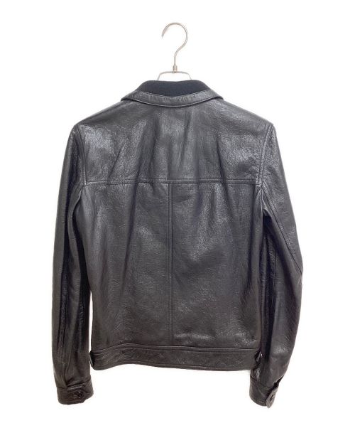 Saint Laurent Paris（サンローランパリ）Saint Laurent Paris (サンローランパリ) Trapper Leahter Jacket (トラッパーレザージャケット) ブラック サイズ:44の古着・服飾アイテム