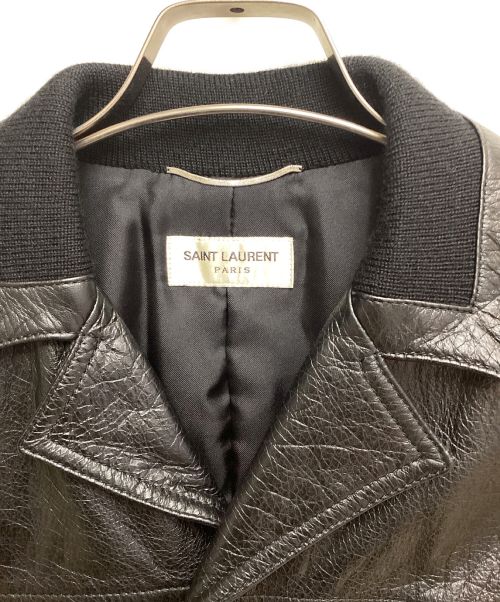 Saint Laurent Paris（サンローランパリ）Saint Laurent Paris (サンローランパリ) Trapper Leahter Jacket (トラッパーレザージャケット) ブラック サイズ:44の古着・服飾アイテム