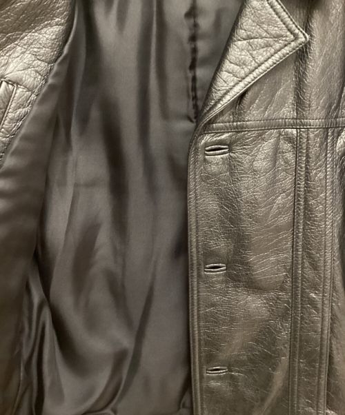 Saint Laurent Paris（サンローランパリ）Saint Laurent Paris (サンローランパリ) Trapper Leahter Jacket (トラッパーレザージャケット) ブラック サイズ:44の古着・服飾アイテム