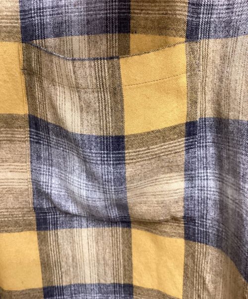 CELINE（セリーヌ）CELINE (セリーヌ) Loose Shirt Check Rayon（ルーズシャツチェックレーヨン） マスタード サイズ:39の古着・服飾アイテム