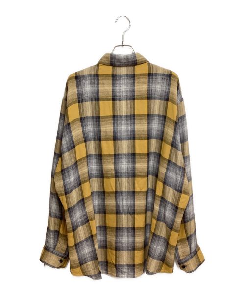 CELINE（セリーヌ）CELINE (セリーヌ) Loose Shirt Check Rayon（ルーズシャツチェックレーヨン） マスタード サイズ:39の古着・服飾アイテム