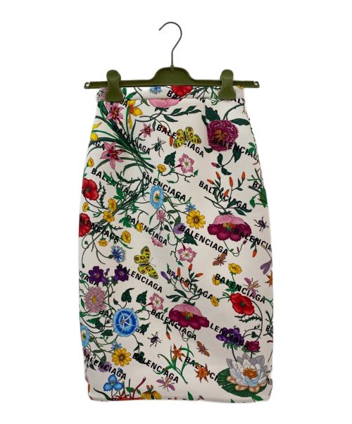 GUCCI（グッチ）GUCCI (グッチ) BALENCIAGA (バレンシアガ) The Hacker Project Flora skirt ホワイト サイズ:36の古着・服飾アイテム