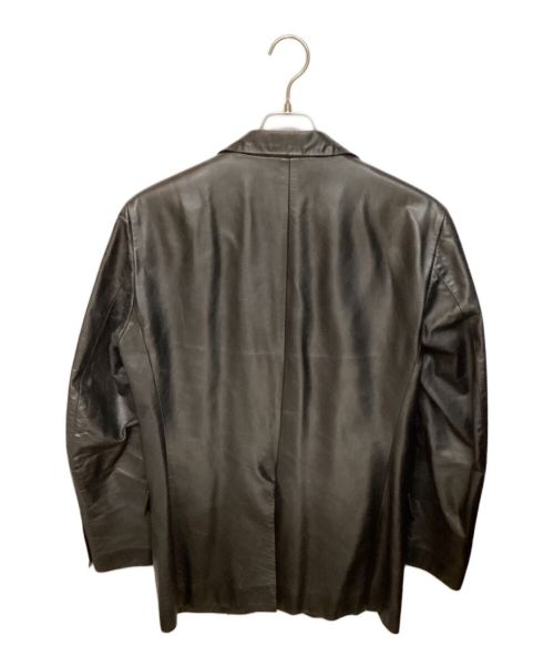 ISSEY MIYAKE（イッセイミヤケ）ISSEY MIYAKE (イッセイミヤケ) レザーテーラードジャケット ブラック サイズ:2の古着・服飾アイテム