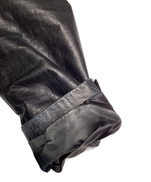 ISSEY MIYAKE（イッセイミヤケ）ISSEY MIYAKE (イッセイミヤケ) レザーテーラードジャケット ブラック サイズ:2の古着・服飾アイテム