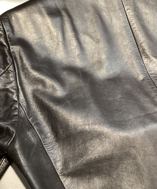 ISSEY MIYAKE（イッセイミヤケ）ISSEY MIYAKE (イッセイミヤケ) レザーテーラードジャケット ブラック サイズ:2の古着・服飾アイテム