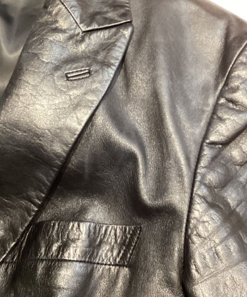 ISSEY MIYAKE（イッセイミヤケ）ISSEY MIYAKE (イッセイミヤケ) レザーテーラードジャケット ブラック サイズ:2の古着・服飾アイテム
