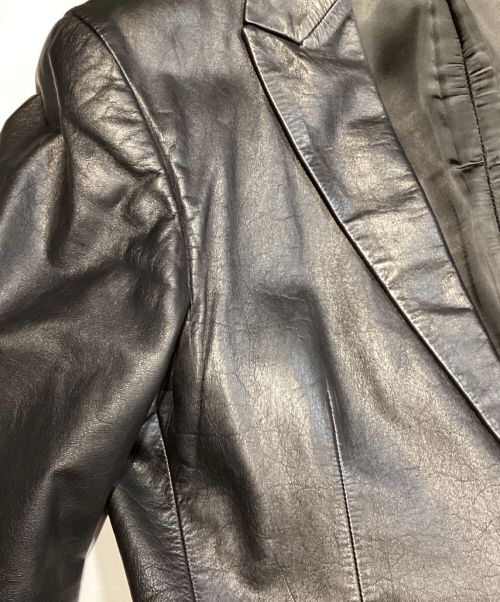 ISSEY MIYAKE（イッセイミヤケ）ISSEY MIYAKE (イッセイミヤケ) レザーテーラードジャケット ブラック サイズ:2の古着・服飾アイテム