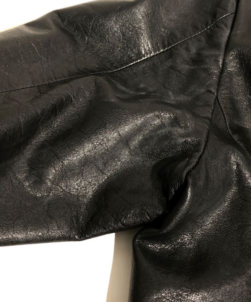 ISSEY MIYAKE（イッセイミヤケ）ISSEY MIYAKE (イッセイミヤケ) レザーテーラードジャケット ブラック サイズ:2の古着・服飾アイテム