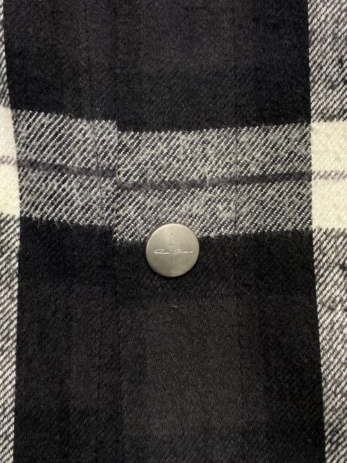 RICK OWENS（リックオウエンス）RICK OWENS (リックオウエンス) チェックノースリーブシャツ ブラック×ホワイト サイズ:46の古着・服飾アイテム