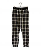 RICK OWENSリックオウエンス）の古着「CHECK TRACK PANTS」｜ホワイト×ブラック