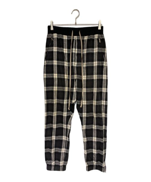 RICK OWENS（リックオウエンス）RICK OWENS (リックオウエンス) CHECK TRACK PANTS ホワイト×ブラック サイズ:46の古着・服飾アイテム
