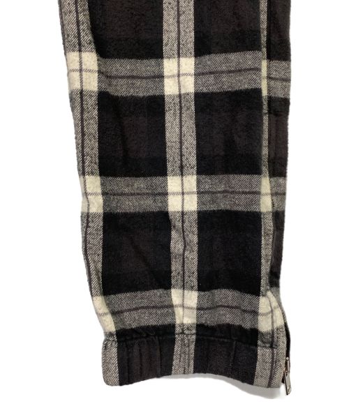 RICK OWENS（リックオウエンス）RICK OWENS (リックオウエンス) CHECK TRACK PANTS ホワイト×ブラック サイズ:46の古着・服飾アイテム