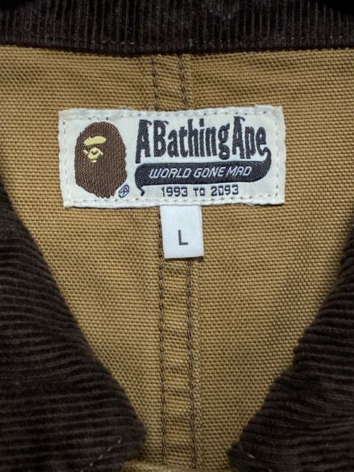 A BATHING APE（アベイシングエイプ）A BATHING APE (アベイシングエイプ) WASHED DUCK COVERALL ブラウン サイズ:Lの古着・服飾アイテム
