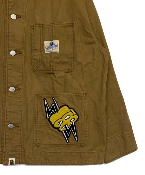 A BATHING APE（アベイシングエイプ）A BATHING APE (アベイシングエイプ) WASHED DUCK COVERALL ブラウン サイズ:Lの古着・服飾アイテム
