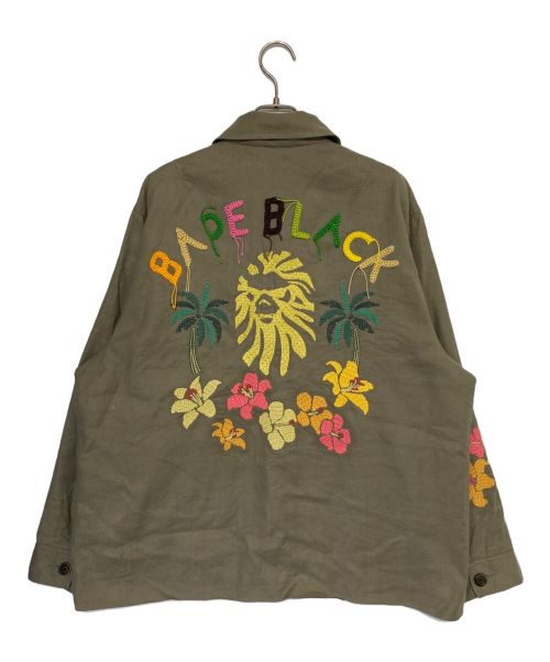 BAPE BLACK（ベイプ ブラック）BAPE BLACK (ベイプ ブラック) EMBROIDERY HUNTER JACKET オリーブ サイズ:Sの古着・服飾アイテム