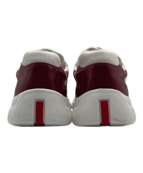 PRADA SPORTS（プラダスポーツ）PRADA SPORTS (プラダスポーツ) パテントレザー テクニカルファブリック スニーカー レッド×ホワイト サイズ:9の古着・服飾アイテム