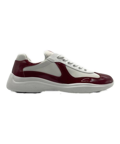 PRADA SPORTS（プラダスポーツ）PRADA SPORTS (プラダスポーツ) パテントレザー テクニカルファブリック スニーカー レッド×ホワイト サイズ:9の古着・服飾アイテム