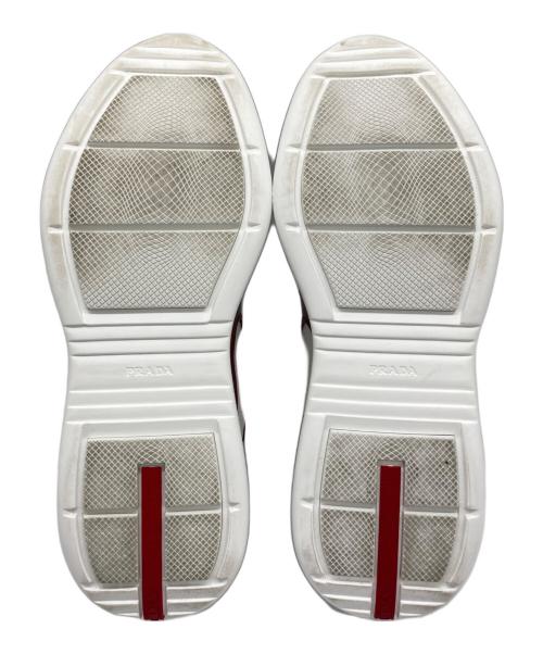 PRADA SPORTS（プラダスポーツ）PRADA SPORTS (プラダスポーツ) パテントレザー テクニカルファブリック スニーカー レッド×ホワイト サイズ:9の古着・服飾アイテム