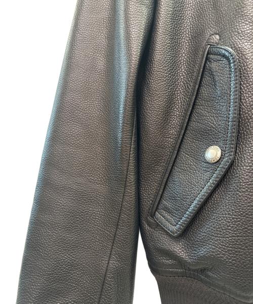 TOM FORD（トムフォード）TOM FORD (トムフォード) LEATHER HARRINGTON ラムレザー ハリントンジャケット ブラック サイズ:50の古着・服飾アイテム