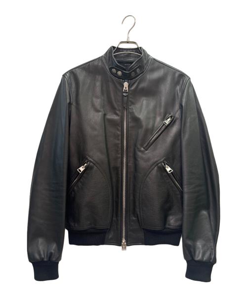 TOM FORD（トムフォード）TOM FORD (トムフォード) ショートシングルバイカージャケット ブラック サイズ:46の古着・服飾アイテム