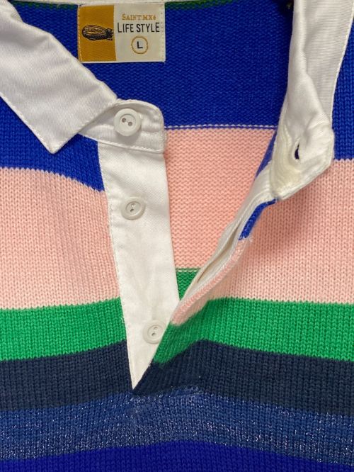 SAINT MICHAEL（セントマイケル）SAINT MICHAEL (セントマイケル) LASTMAN (ラストマン) LM KNIT RGR SHIRT マルチカラー サイズ:Lの古着・服飾アイテム