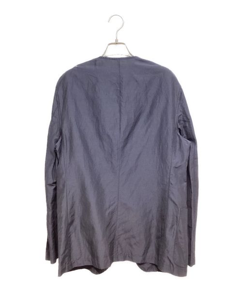 HERMES（エルメス）HERMES (エルメス) ノーカラーリネンジャケット ネイビー サイズ:50の古着・服飾アイテム