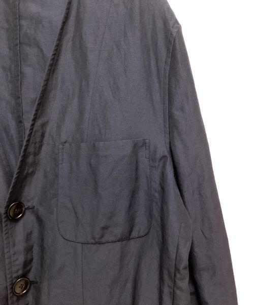 HERMES（エルメス）HERMES (エルメス) ノーカラーリネンジャケット ネイビー サイズ:50の古着・服飾アイテム
