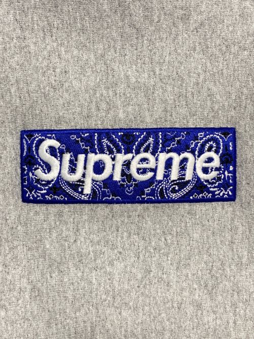 SUPREME（シュプリーム）SUPREME (シュプリーム) Bandana Box Logo Hooded Sweatshirt グレー サイズ:Lの古着・服飾アイテム