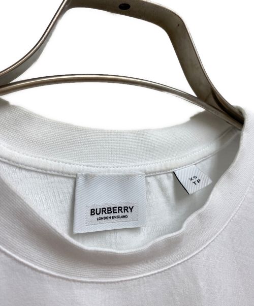 BURBERRY（バーバリー）BURBERRY (バーバリー) モノグラムモチーフ コットン オーバーサイズTシャツ ホワイト サイズ:XSの古着・服飾アイテム