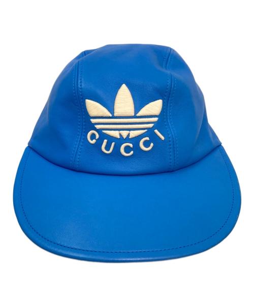 GUCCI（グッチ）GUCCI (グッチ) adidas (アディダス) ベースボールキャップ ブルー サイズ:57cmの古着・服飾アイテム