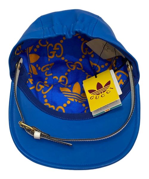 GUCCI（グッチ）GUCCI (グッチ) adidas (アディダス) ベースボールキャップ ブルー サイズ:57cmの古着・服飾アイテム