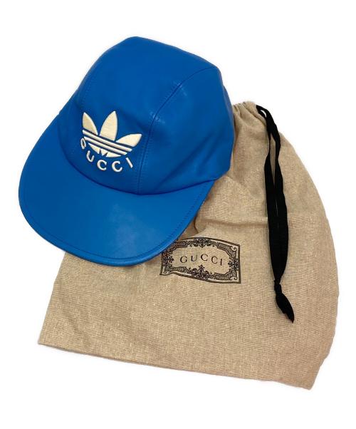 GUCCI（グッチ）GUCCI (グッチ) adidas (アディダス) ベースボールキャップ ブルー サイズ:57cmの古着・服飾アイテム