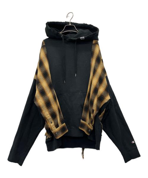 Maison MIHARA YASUHIRO（メゾン ミハラ ヤスヒロ）Maison MIHARA YASUHIRO (メゾン ミハラ ヤスヒロ) 再構築デザインパーカー ブラック サイズ:50の古着・服飾アイテム