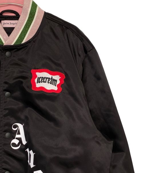 Palm Angels（パーム エンジェルス）Palm Angels (パーム エンジェルス) ICE CREAM (アイスクリーム) Skull Varsity Jacket ブラック サイズ:Lの古着・服飾アイテム