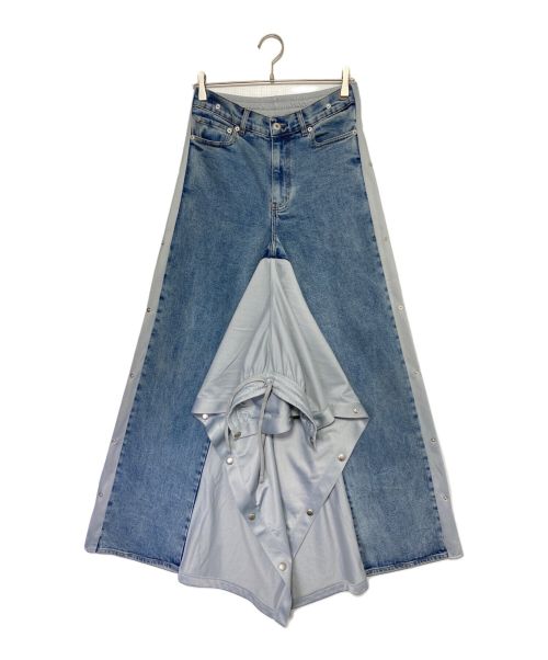 Y. PROJECT（ワイプロジェクト）Y. PROJECT (ワイプロジェクト) Snap Off Denim Track Pants グレー サイズ:XXSの古着・服飾アイテム