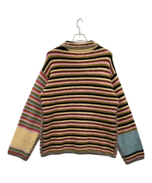 YANYAN（ヤンヤン）YANYAN (ヤンヤン) ニット オレンジ×スカイブルー サイズ:Sの古着・服飾アイテム