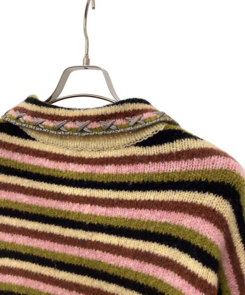 YANYAN（ヤンヤン）YANYAN (ヤンヤン) ニット オレンジ×スカイブルー サイズ:Sの古着・服飾アイテム